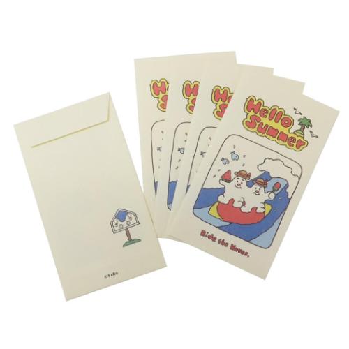 ぽち袋 SaBo 和紙ポチ袋5枚セット Surfing Together お年玉袋 ミニ封筒 金封 和風文具