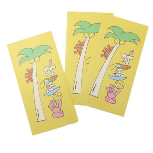 ぽち袋 ニシワキタダシ 和紙ポチ袋大3枚セット ヤシの木 お年玉袋 長封筒 金封 和風文具 かわいい