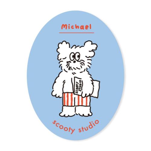 キャラクターステッカー ダイカットステッカー 大 Michael oval scooty