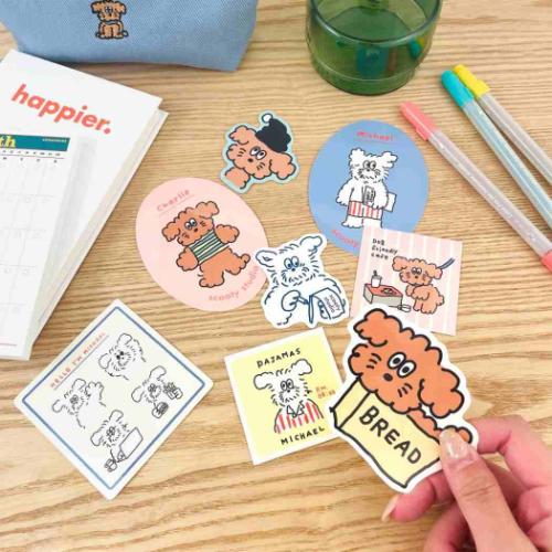 キャラクターステッカー ダイカットステッカー 大 Michael oval scooty