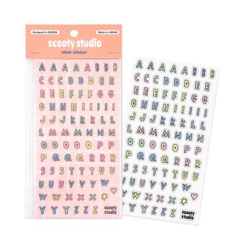 シールシート クリアシール scooty studio alphabet フロンティア デコレーション 手帳デコ