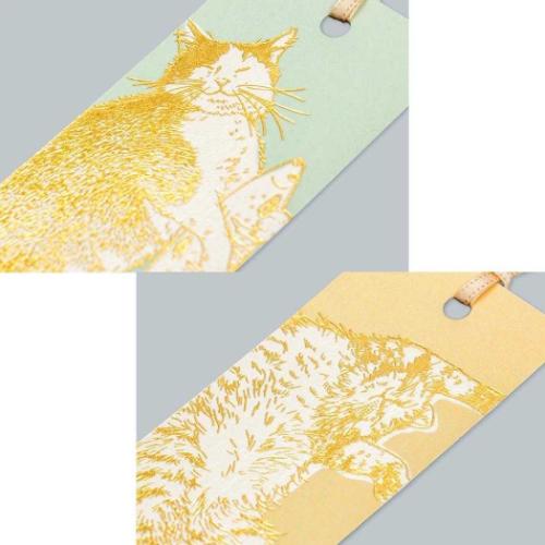 ブックマーク ROKKAKU x 365Cat Art しおり 2枚入り ねこ Cat