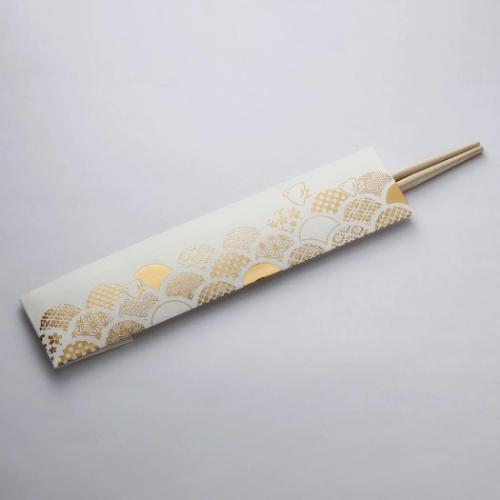 箔押し祝箸 2膳入 おはし ROKKAKU 小紋青海波 フタバ