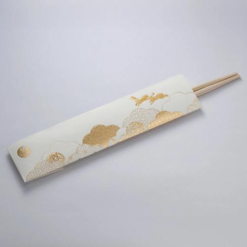 箔押し祝箸 2膳入 おはし ROKKAKU 毬うさぎ フタバ 和柄 祝い箸 国産檜 お正月