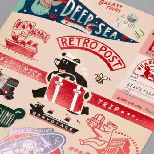 ポストカード 1枚入り POSTCARD ROKKAKUxオビワン BEAR'S フタバ 箔押し メッセージカード