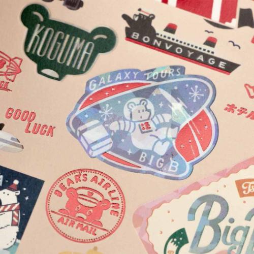 ポストカード 1枚入り POSTCARD ROKKAKUxオビワン BEAR'S フタバ 箔押し メッセージカード