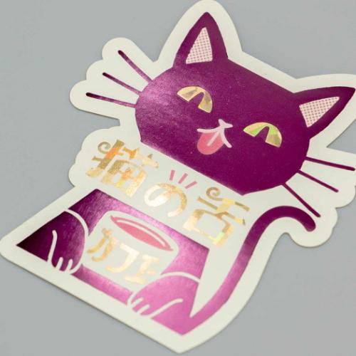 ステッカー ROKKAKUxオビワン ダイカットシール フタバ 猫の舌カフェー