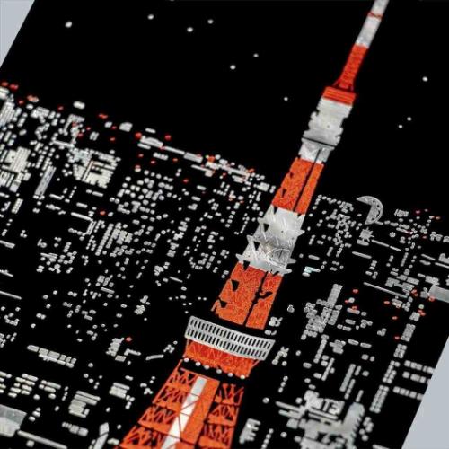 POSTCARD 東京タワーポストカード 夜景 ROKKAKU 日本名所シリーズ フタバ グリーティングカード インバウンド