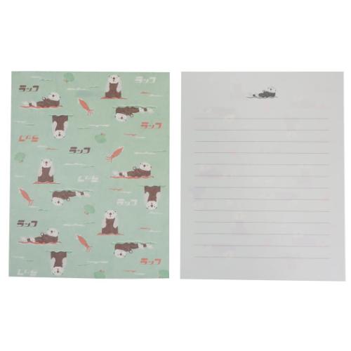 手紙セット アニマル百貨店 レターセット ラッコ どうぶつ Green Flash