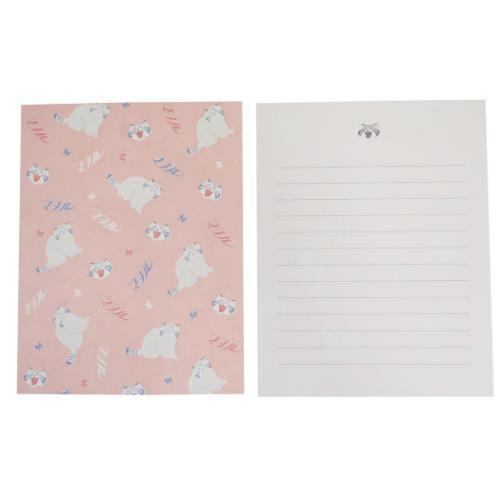 手紙セット アニマル百貨店 レターセット マヌルネコ どうぶつ Green