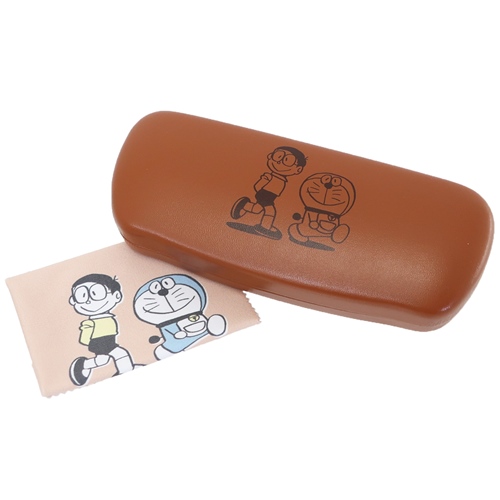 ドラえもん グッズ 眼鏡ケース アニメキャラクター メガネケース クロスセット brown プレゼント 男の子 女の子 ギフト バレンタイン