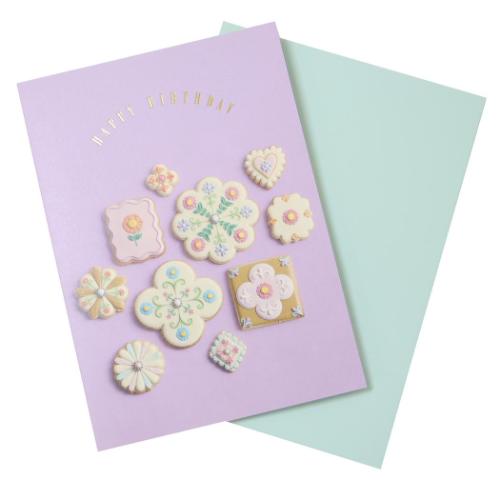 バースデーカード グリーティングカード KUNIKA purple Green Flash メッセージカード 誕生日