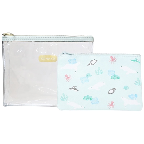 Yahoo! Yahoo!ショッピング(ヤフー ショッピング)コスメポーチ コハク KOHAKU トウメイセットポーチ polar Green Flash プレゼント 男の子 女の子 ギフト バレンタイン