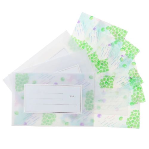 トウメイレターセット レターセット コハク KOHAKU マスカット Green Flash 手紙セット 便箋＆封筒