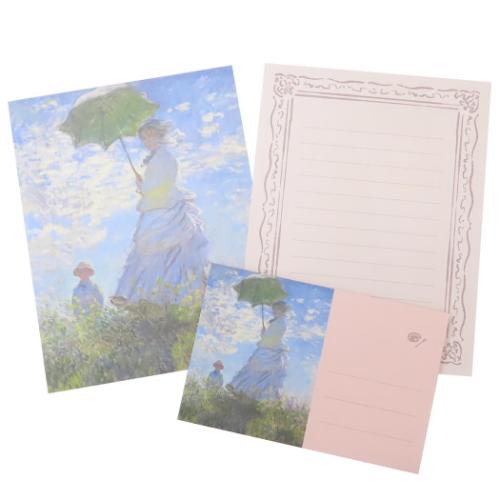 レターセット 手紙セット DAILY MUSEUM 散歩 日傘をさす女性 Green Flash