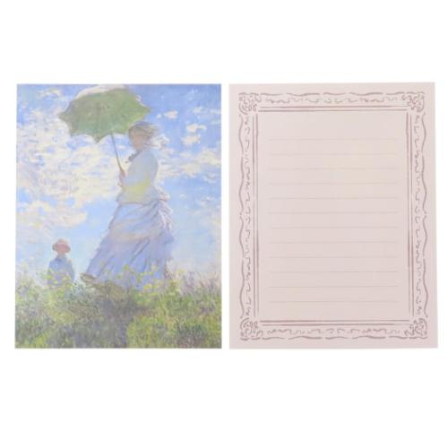 レターセット 手紙セット DAILY MUSEUM 散歩 日傘をさす女性 Green Flash