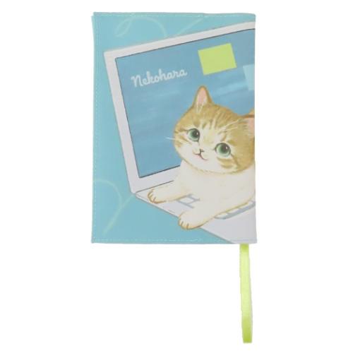文庫本カバー ねこハラ ブックカバー グリーン ねこ グッズ
