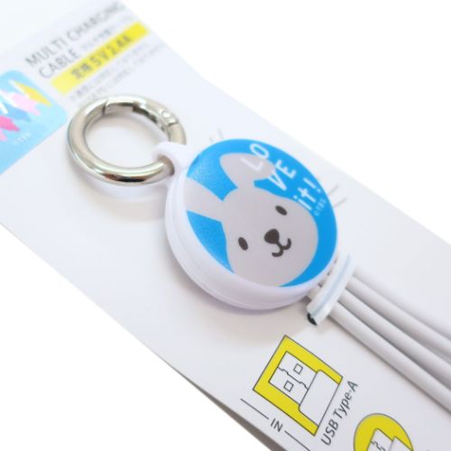 充電ケーブル マルチ充電ケーブル ラッピー フェイス グルマンディーズ プレゼント