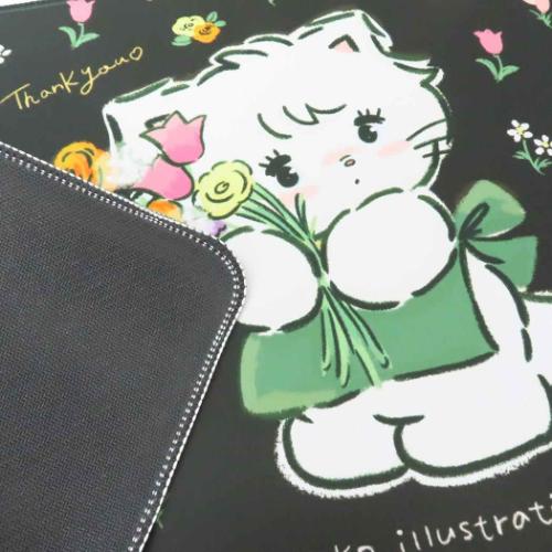 デスクマット 机マット mikko illustrations ブラック グルマンディーズ 光学式マウス対応 キャラクター