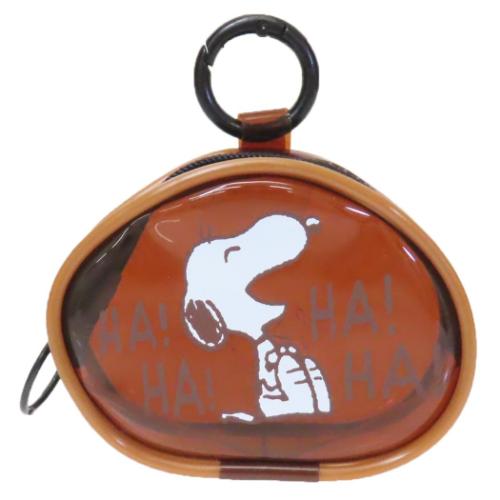 スヌーピー ピーナッツ キャラクター ミニポーチ ガジェットクリアポーチ ブラウン