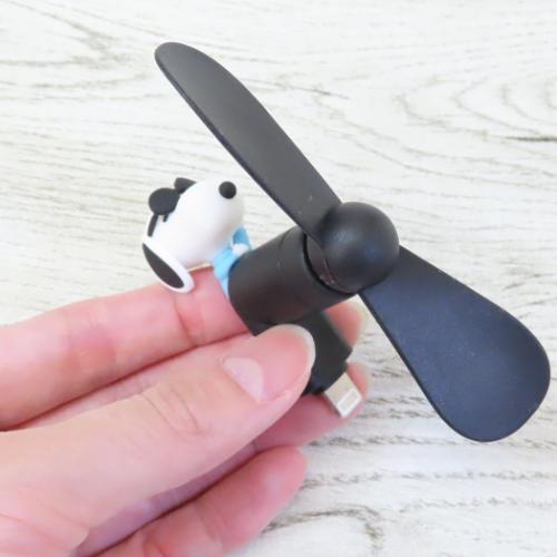 スヌーピー コネクタ付きミニクールファン Lightning 携帯用扇風機 ジョー・クール ピーナッツ キャラクター グッズ