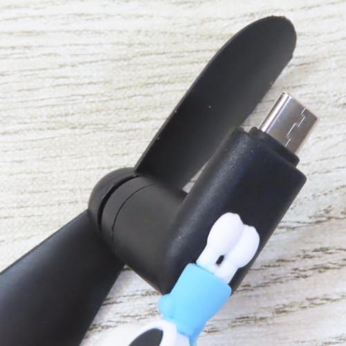 スヌーピー ピーナッツ キャラクター 携帯用扇風機 コネクタ付きミニクールファン USB Type-C ジョー・クール グルマンディーズ