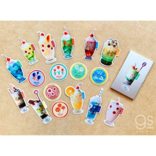 ダイカットシール アデリアレトロ 透明ステッカー クリームソーダ7 ゼネラルステッカー