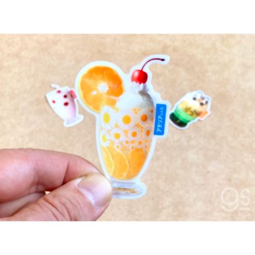 ダイカットシール アデリアレトロ 透明ステッカー クリームソーダ7 ゼネラルステッカー
