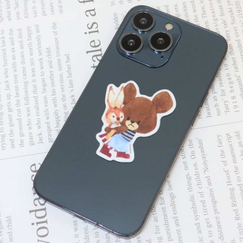 くまのがっこう ダイカットミニステッカー ビニールシール ジャッキー＆うさぎさん