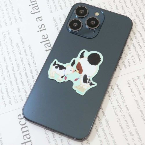 くまのがっこう 絵本キャラクター ビニールシール ダイカットミニステッカー ジャッキー＆ミルク03 水色