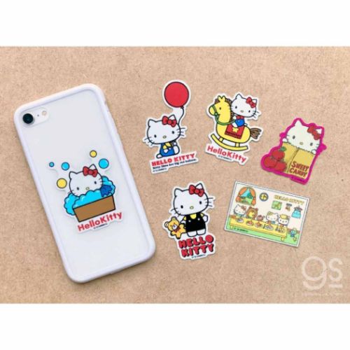 ハローキティ サンリオ キャラクター ダイカットシール 塩ビステッカー 70’s 風船