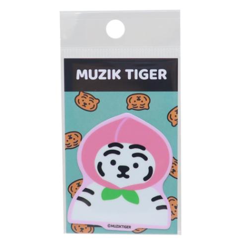 ダイカットシール MUZIK TIGER ムジークタイガー ダイカットミニステッカー 桃 耐水耐光