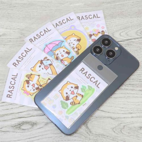 あらいぐまラスカル ダイカットミニステッカー ダイカットシール ハイタッチ 世界名作劇場 キャラクター グッズ
