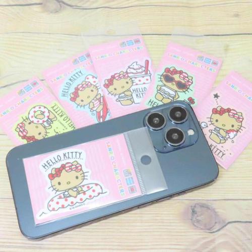 ハローキティ ダイカットミニステッカー サンリオ ビニールシール キャラクター 日焼け ソフトクリーム