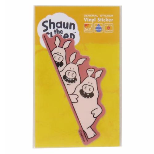 ひつじのショーン ダイカットシール ダイカットミニステッカー 3匹のいたずらブタ ひょっこり