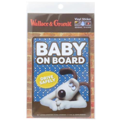 ウォレスとグルミット キャラクター ビッグシール ビッグサイズステッカー BABY ON BOARD グッズ