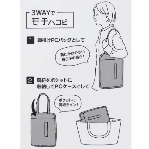 肩掛けPCバッグ＆ワークツールスタンド PCアクセ モチハコビ ヒサゴ パソコン収納 ガジェットケース