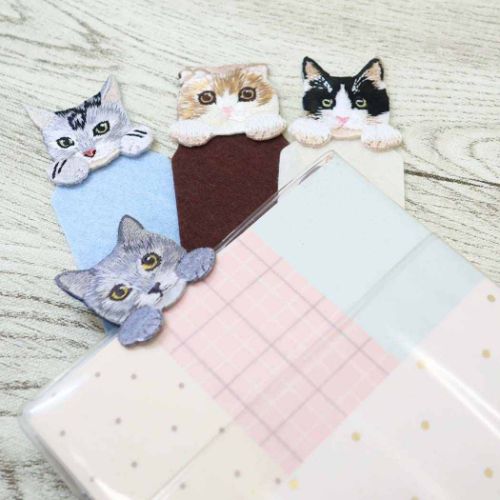 ブックマーク ねこ刺繍栞 CAT BOOKMARKER アメショ ねこ