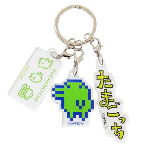 キーリング 3連アクリルキーホルダー くちぱっち ドット たまごっち