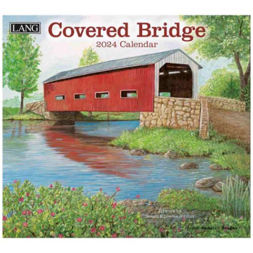 壁掛けカレンダー2024年 LANG ラング 2024 Calendar Susan Knowles Jordan Covered Bridges
