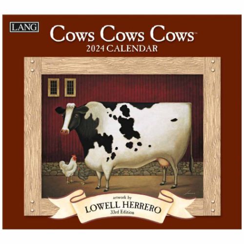 2024 Calendar LANG ラング 壁掛けカレンダー2024年 Lowell Herrero Cows Cows Cows カントリー うし