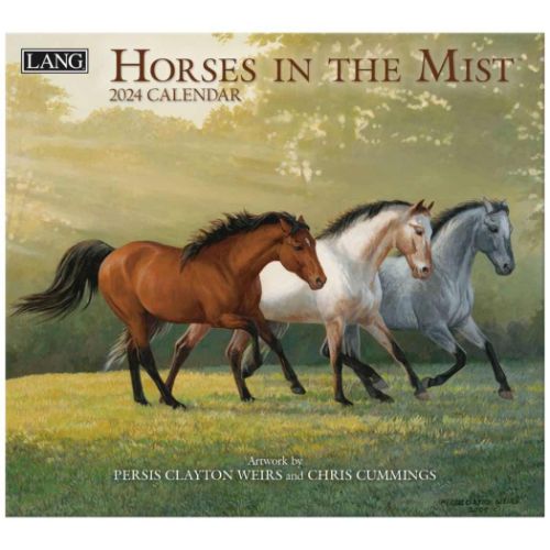 2024 Calendar LANG ラング 壁掛けカレンダー2024年 Horses In The Mist Persis Clayton Weirs＆Chris Cummings