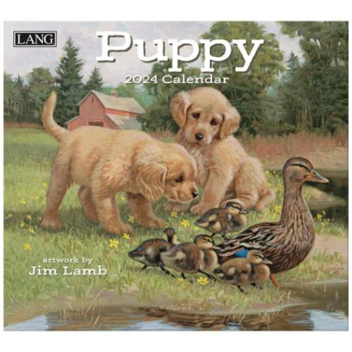 2024 Calendar LANG ラング 壁掛けカレンダー2024年 Jim Lamb Puppy カントリー いぬ
