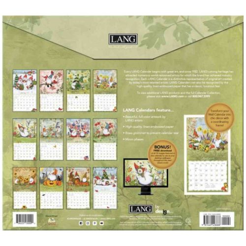 壁掛けカレンダー2024年 LANG ラング 2024 Calendar Susan Winget Gnome Sweet Gnome ht