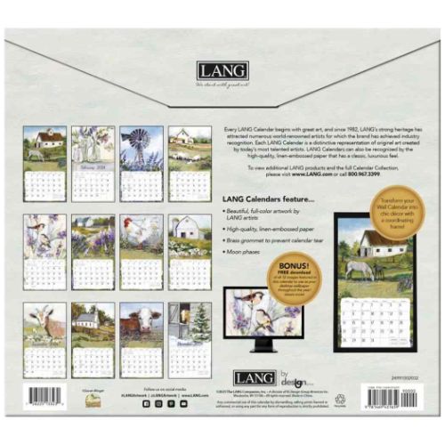 2024 Calendar LANG ラング 壁掛けカレンダー2024年 Fields Of Home Susan Winget｜cinemacollection｜02