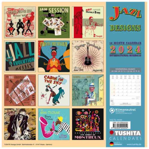 壁掛けカレンダー2024年 TUSHITA 2024 Calendar Jazz Designs｜cinemacollection｜10