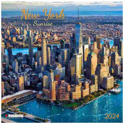 2024 Calendar TUSHITA 壁掛けカレンダー2024年 New York Sunrise 写真 風景