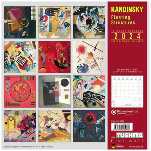2024 Calendar TUSHITA 壁掛けカレンダー2024年 Wassily Kandinsky - Floating Structures アート 名画｜cinemacollection｜10