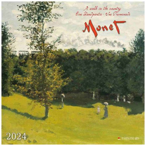 2024 Calendar TUSHITA 壁掛けカレンダー2024年 Claude Monet - A Walk in the Country