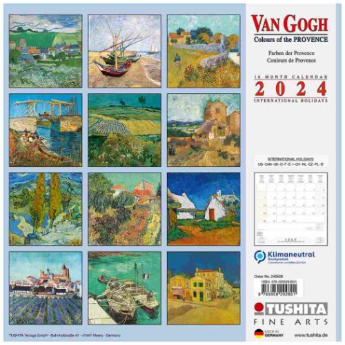 2024 Calendar TUSHITA 壁掛けカレンダー2024年 Vincent van Gogh - Colours of the Provence｜cinemacollection｜10